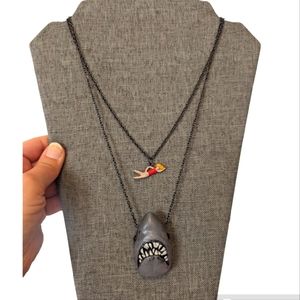 Vintage Shark and Swimmer Necklace
